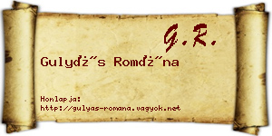 Gulyás Romána névjegykártya