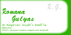 romana gulyas business card